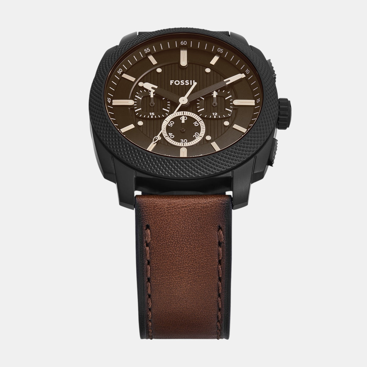 Machine Men Quartz Black Dial Chronograph Leather Watch FS6102SET