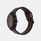 Machine Men Quartz Black Dial Chronograph Leather Watch FS6102SET