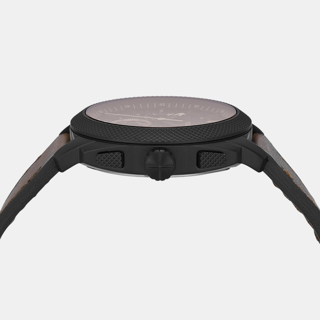 Machine Men Quartz Black Dial Chronograph Leather Watch FS6102SET