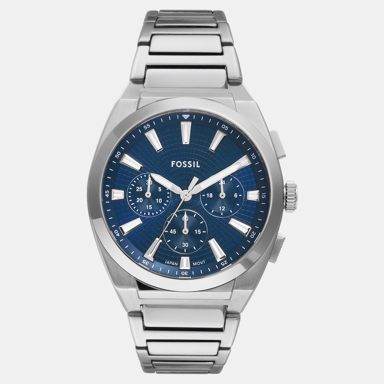 Everett Men Quartz Blue Dial Chronograph Stainless Steel Watch FS6104