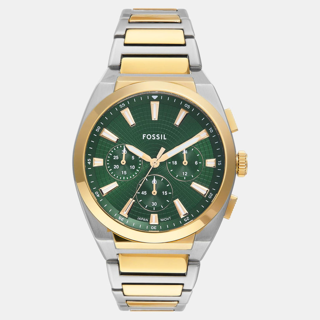 Everett Men Quartz Green Dial Chronograph Stainless Steel Watch FS6106