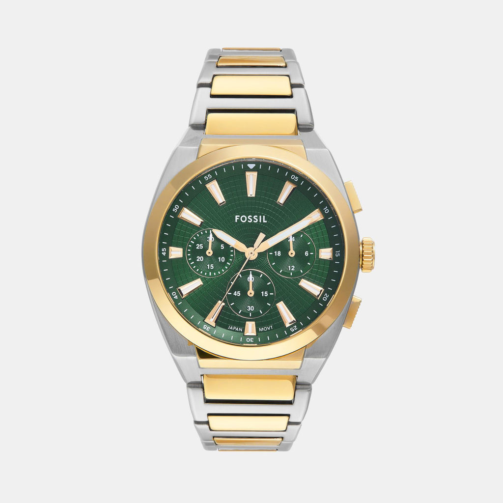 Everett Men Quartz Green Dial Chronograph Stainless Steel Watch FS6106