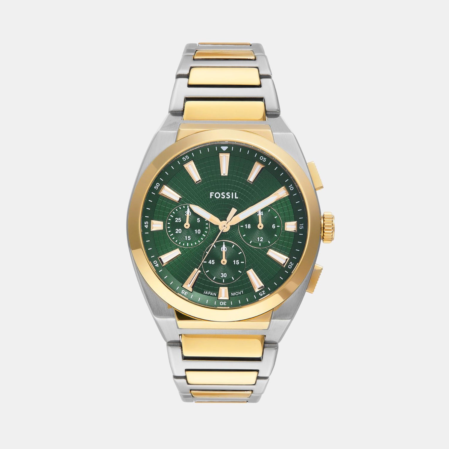 Everett Men Quartz Green Dial Chronograph Stainless Steel Watch FS6106