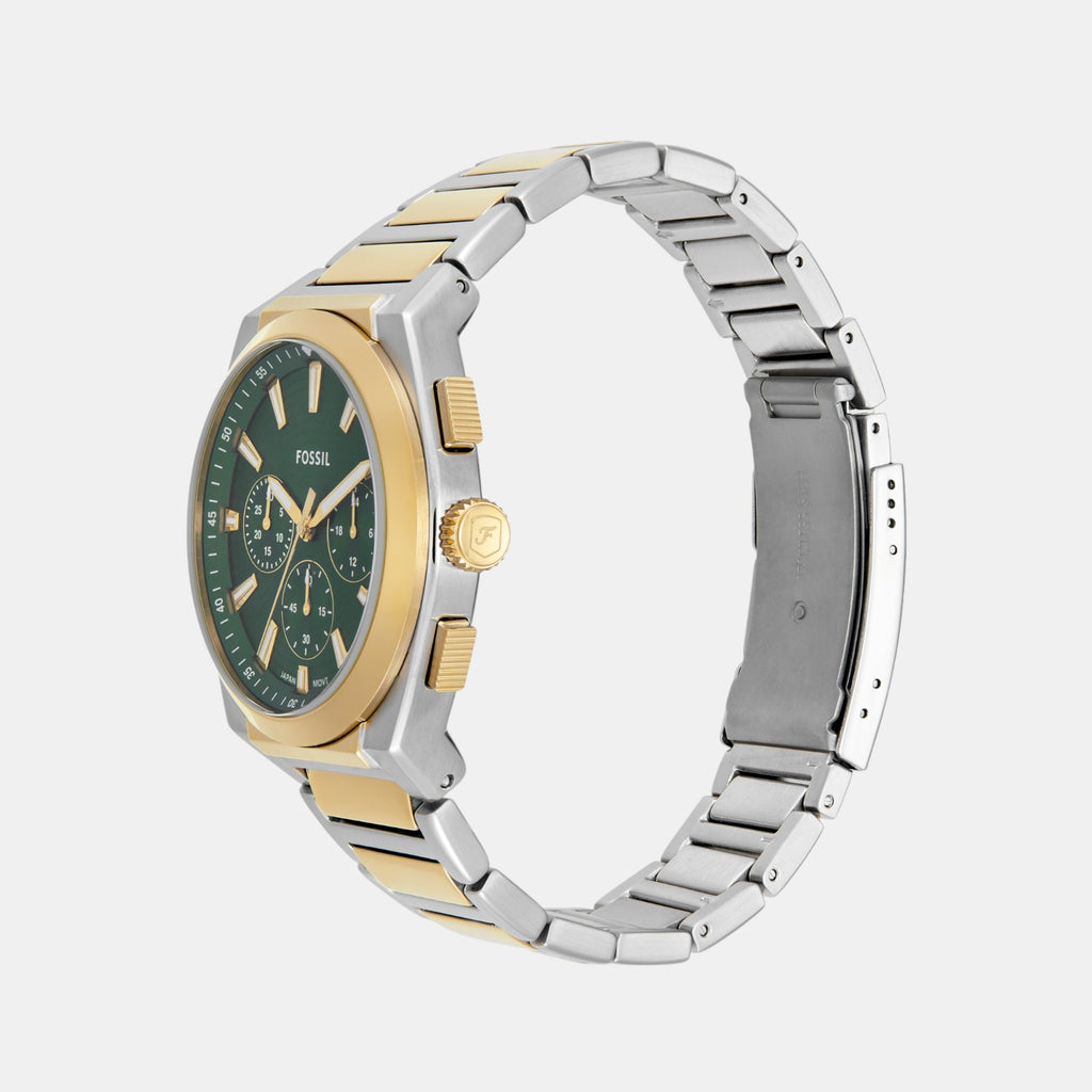 Everett Men Quartz Green Dial Chronograph Stainless Steel Watch FS6106