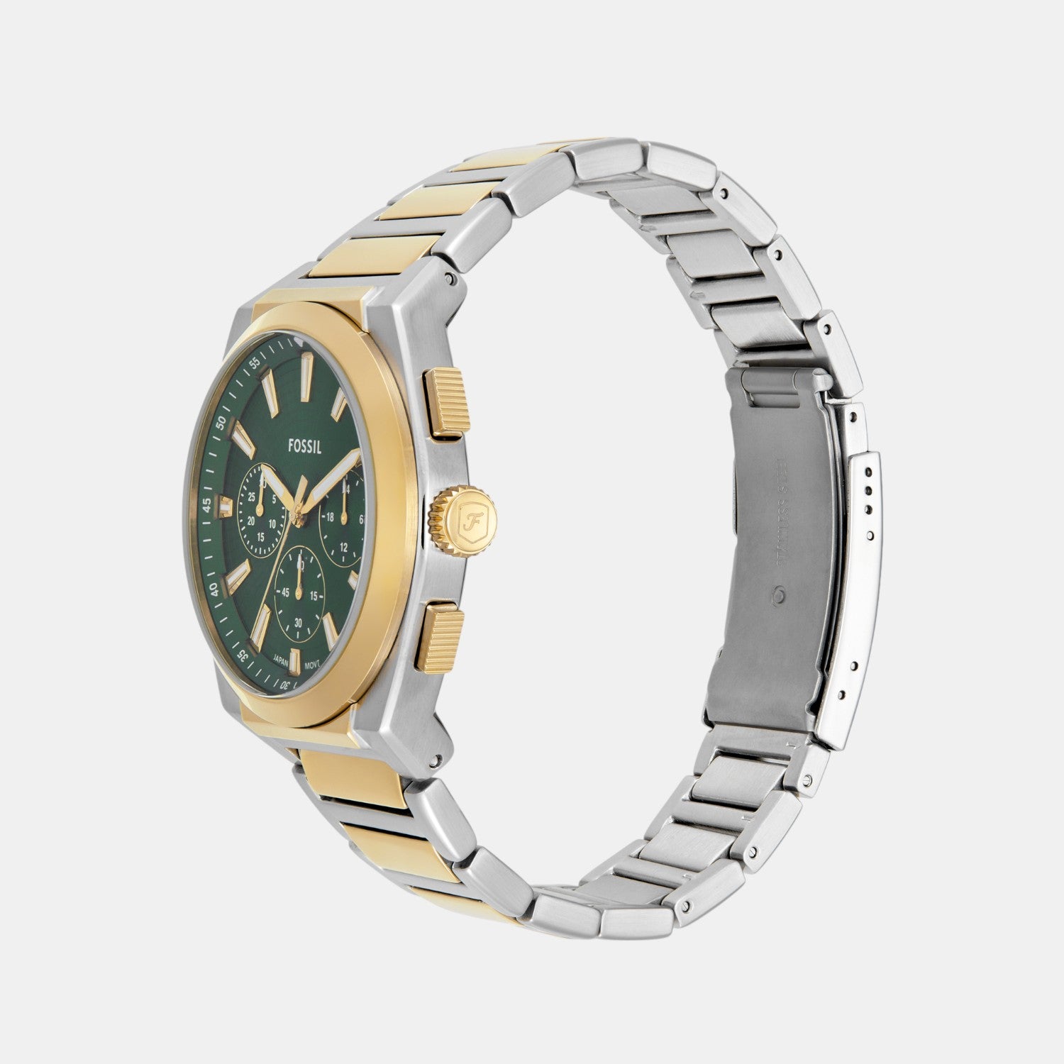 Everett Men Quartz Green Dial Chronograph Stainless Steel Watch FS6106