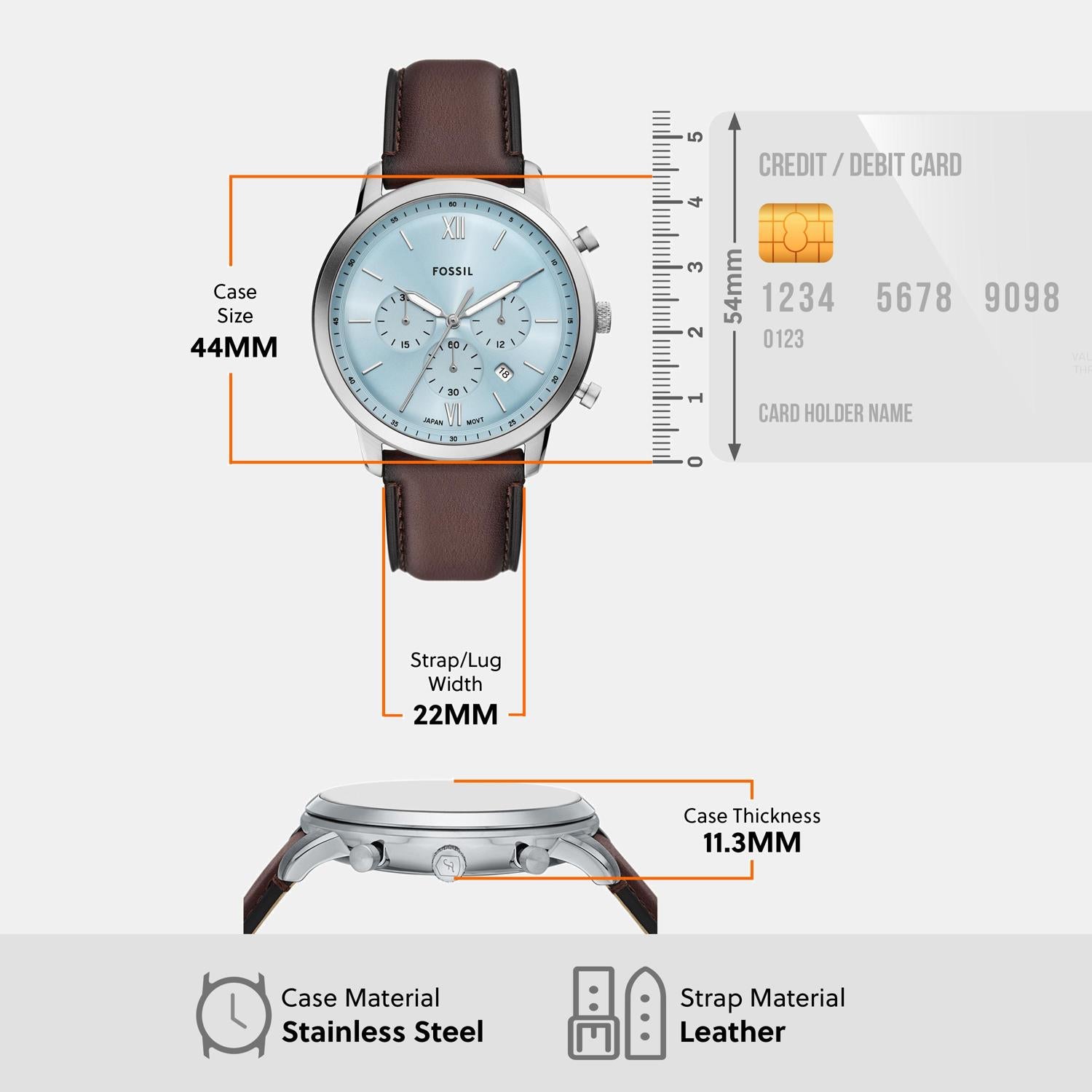 Neutra Men Quartz Blue Dial Chronograph Leather Watch FS6109