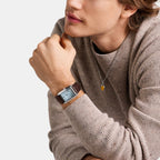 Carraway Men Quartz Blue Dial Analog Leather Watch FS6110