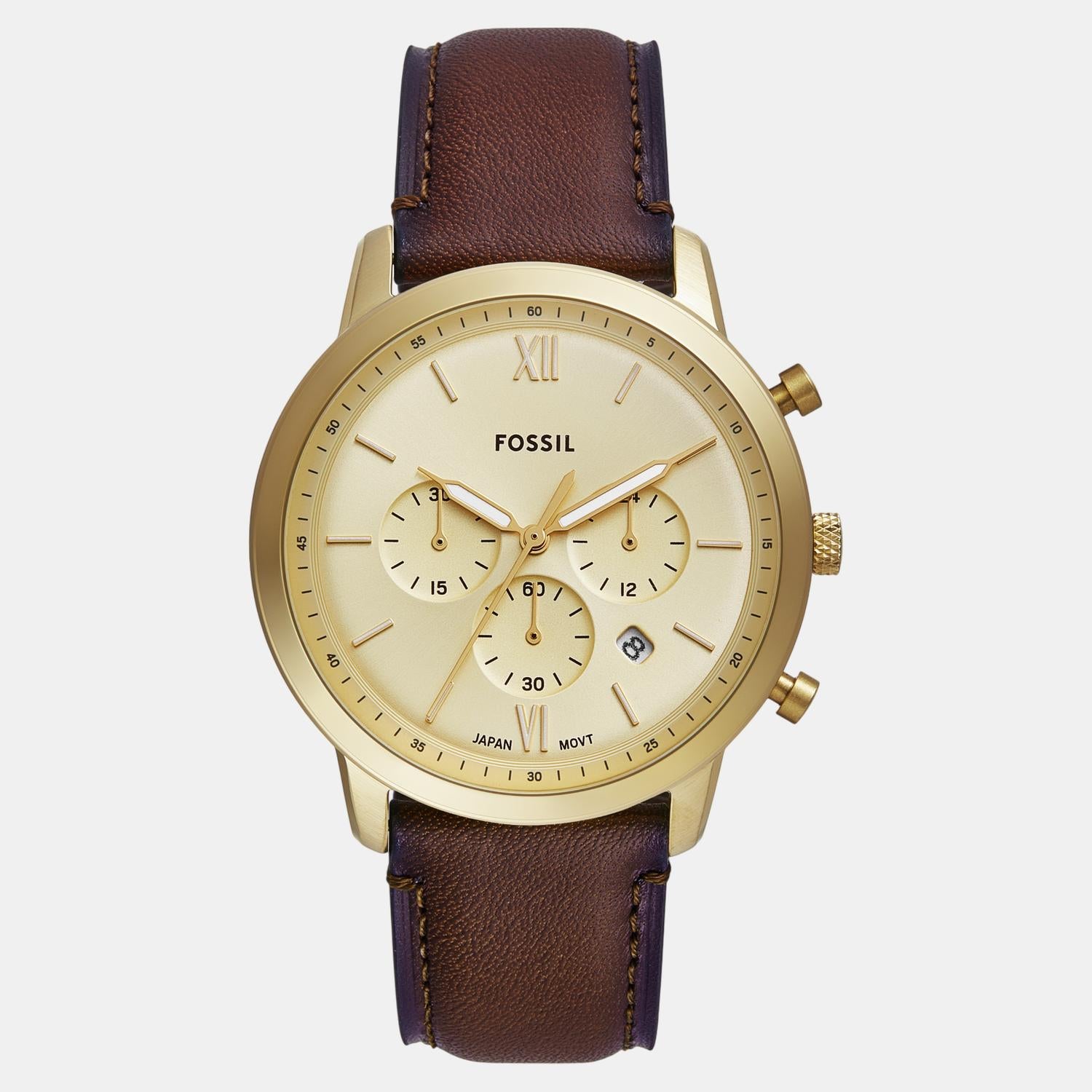 Neutra Men Quartz Gold Dial Chronograph Leather Watch FS6113