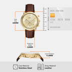 Neutra Men Quartz Gold Dial Chronograph Leather Watch FS6113