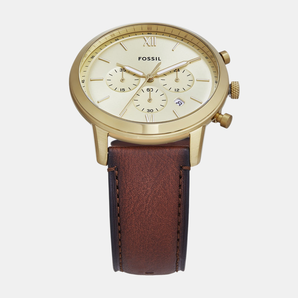 Neutra Men Quartz Gold Dial Chronograph Leather Watch FS6113