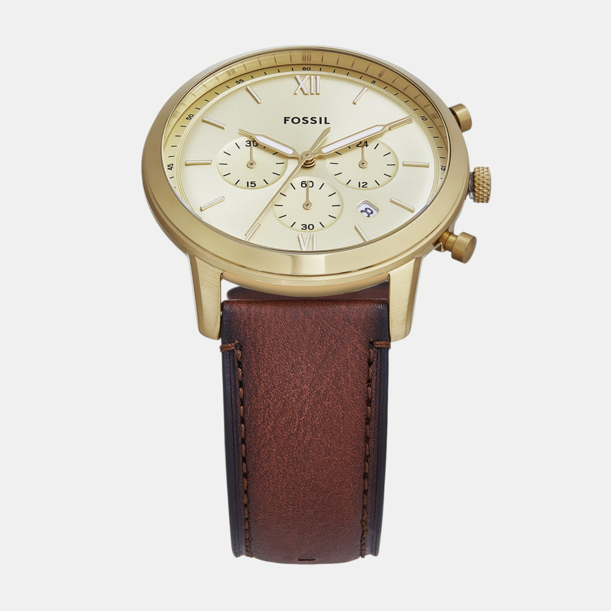 Neutra Men Quartz Gold Dial Chronograph Leather Watch FS6113