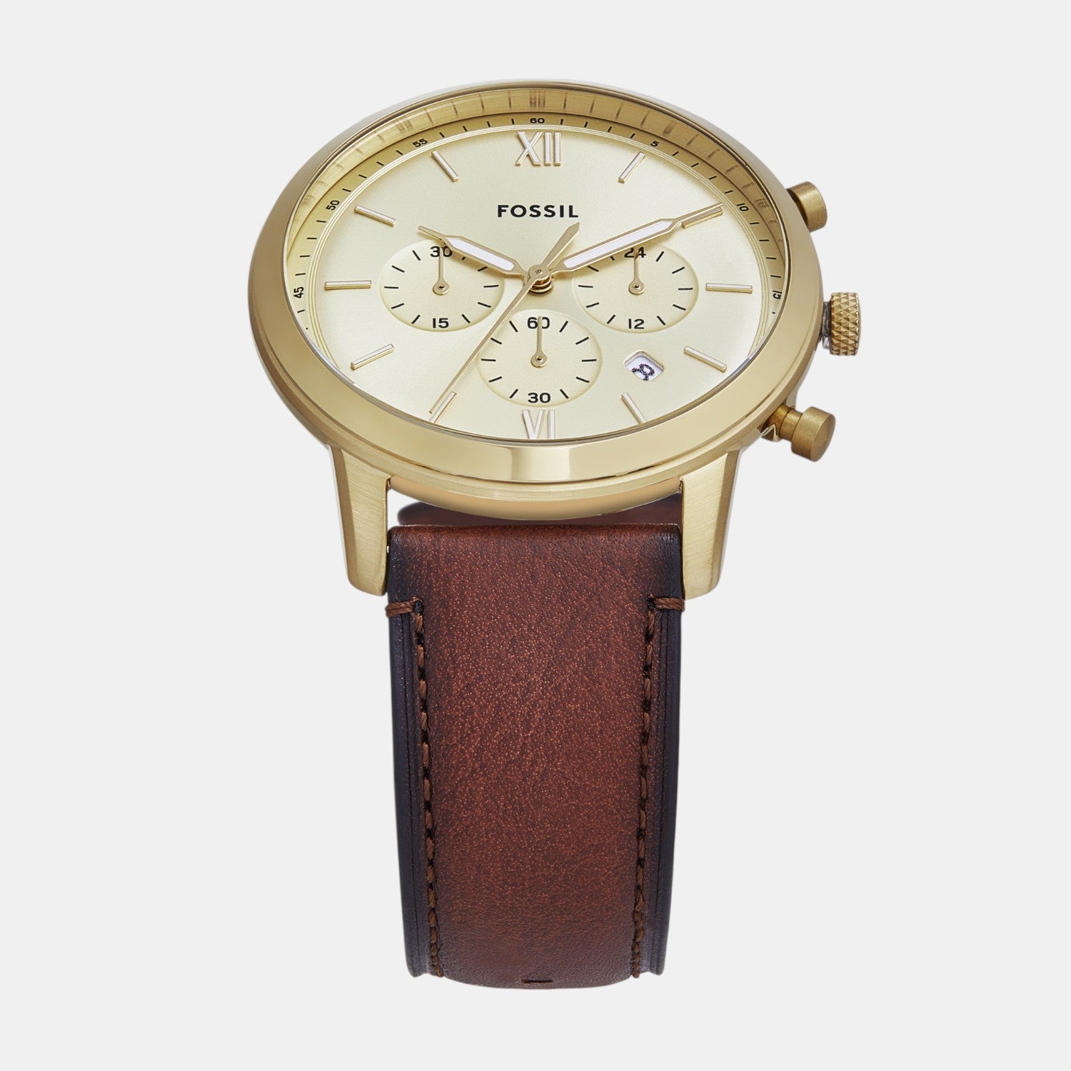 Neutra Men Quartz Gold Dial Chronograph Leather Watch FS6113