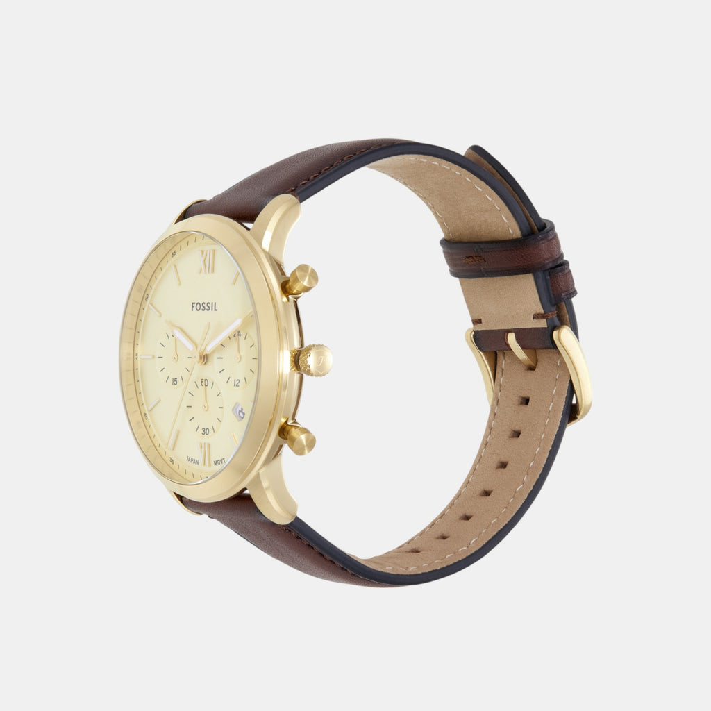 Neutra Men Quartz Gold Dial Chronograph Leather Watch FS6113