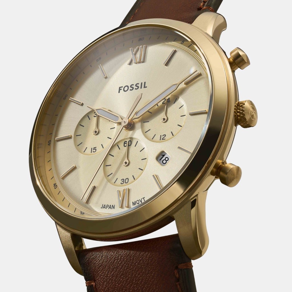Neutra Men Quartz Gold Dial Chronograph Leather Watch FS6113