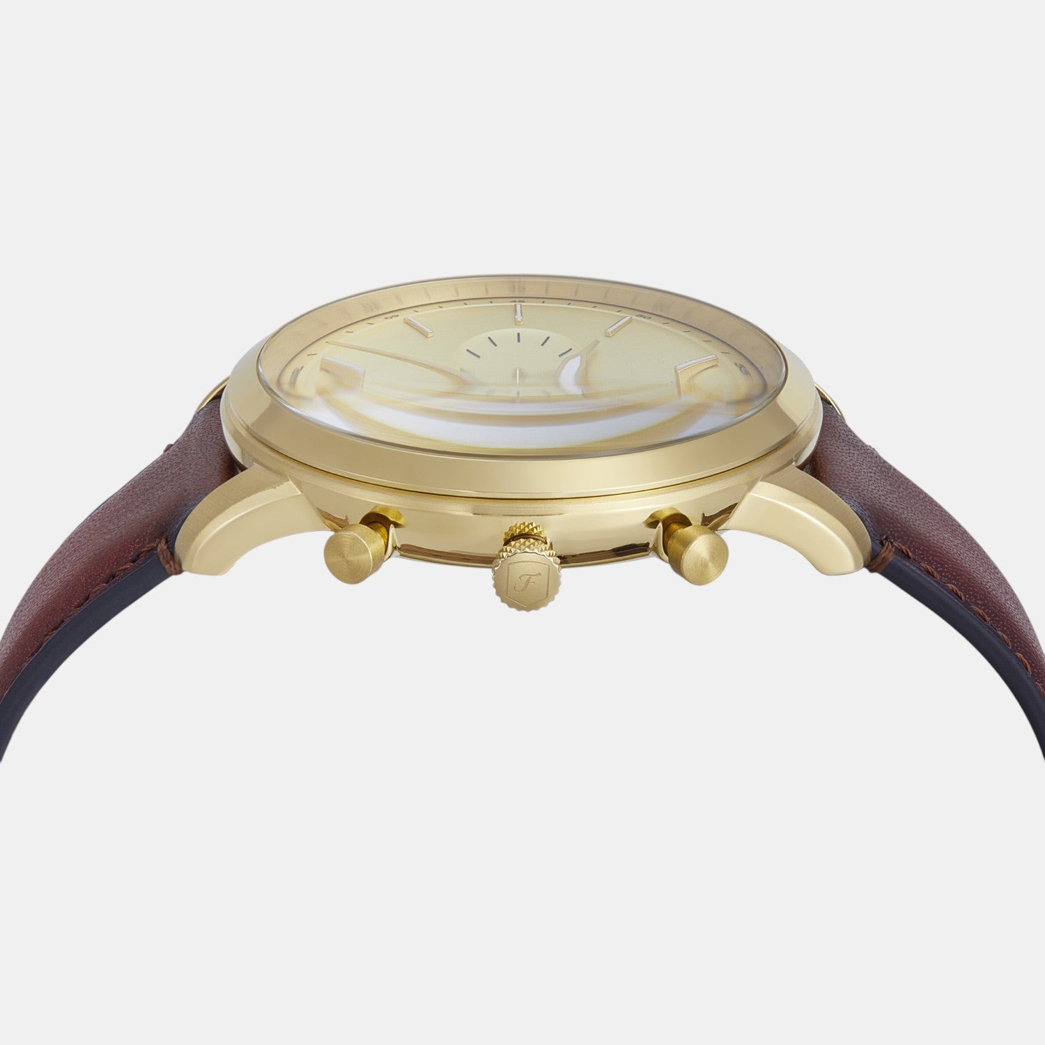 Neutra Men Quartz Gold Dial Chronograph Leather Watch FS6113