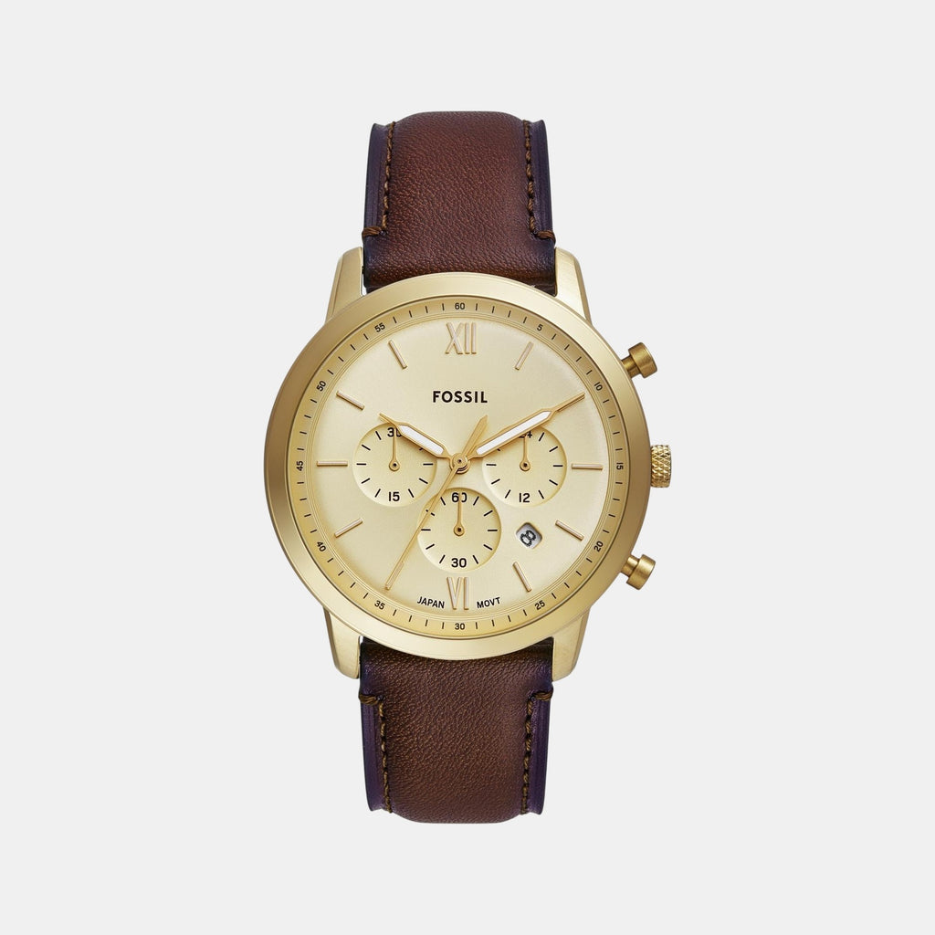 Neutra Men Quartz Gold Dial Chronograph Leather Watch FS6113