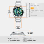 Men Quartz Two Tone Dial Analog Stainless Steel Watch FS6114