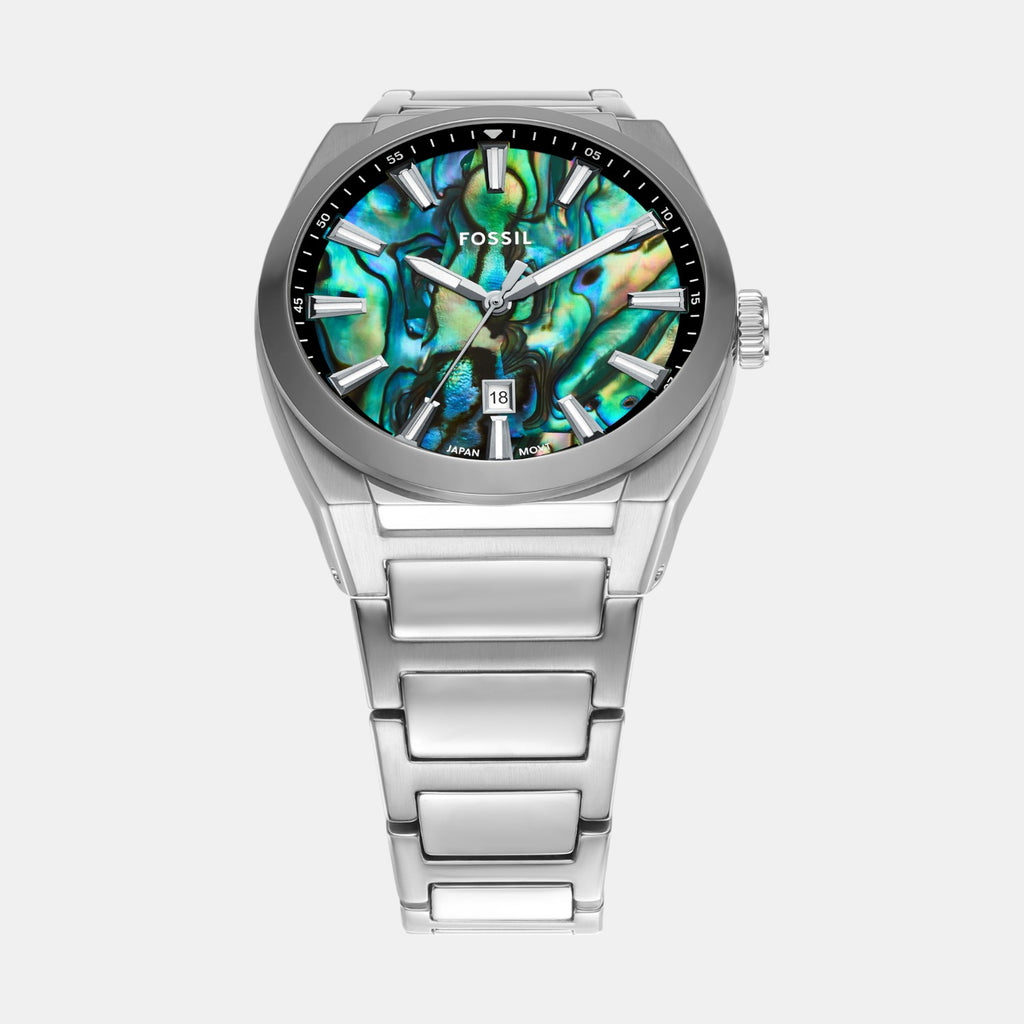 Men Quartz Two Tone Dial Analog Stainless Steel Watch FS6114