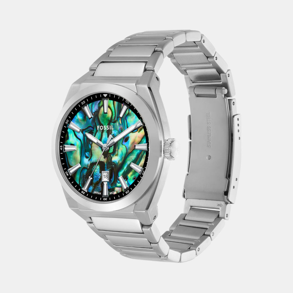 Men Quartz Two Tone Dial Analog Stainless Steel Watch FS6114