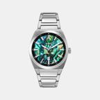 Men Quartz Two Tone Dial Analog Stainless Steel Watch FS6114