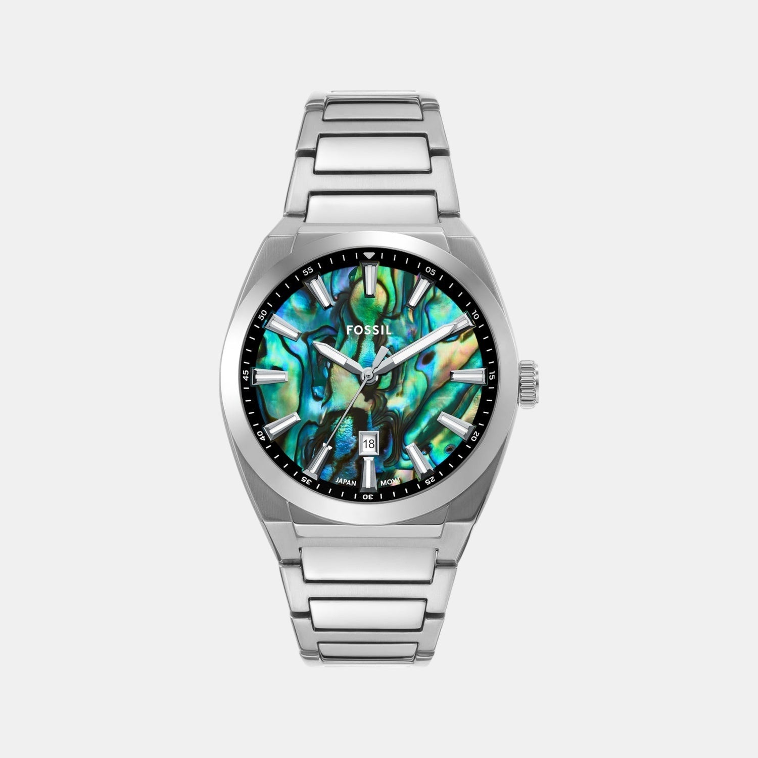 Men Quartz Two Tone Dial Analog Stainless Steel Watch FS6114