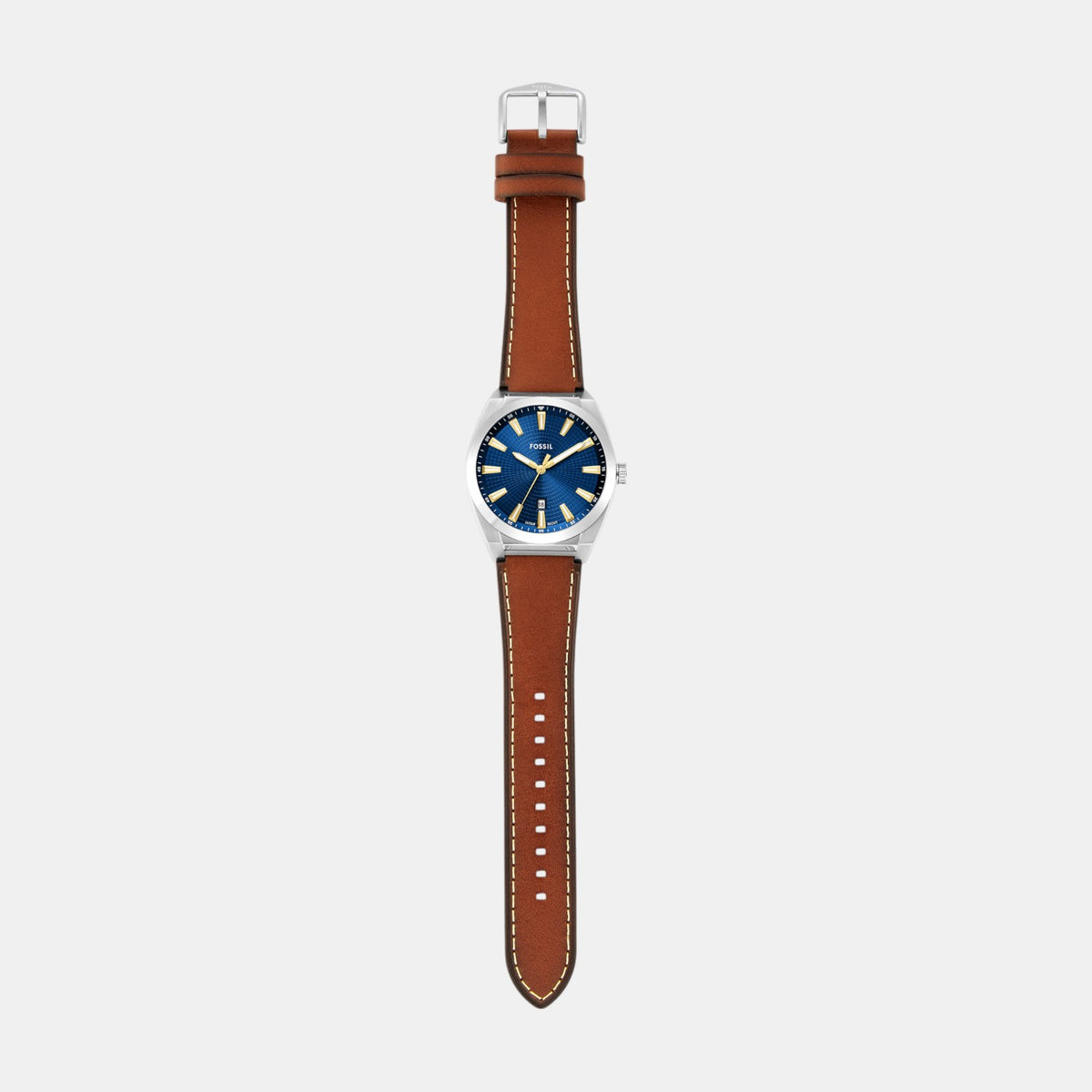 Everett Men Quartz Blue Dial Analog Leather Watch FS6115
