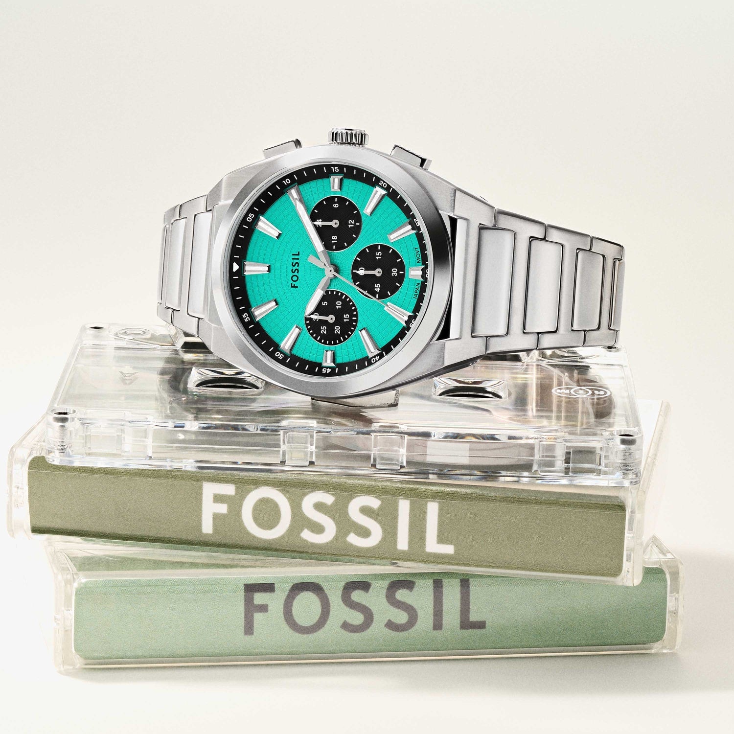 Men Quartz Blue Dial Chronograph Stainless Steel Watch FS6117