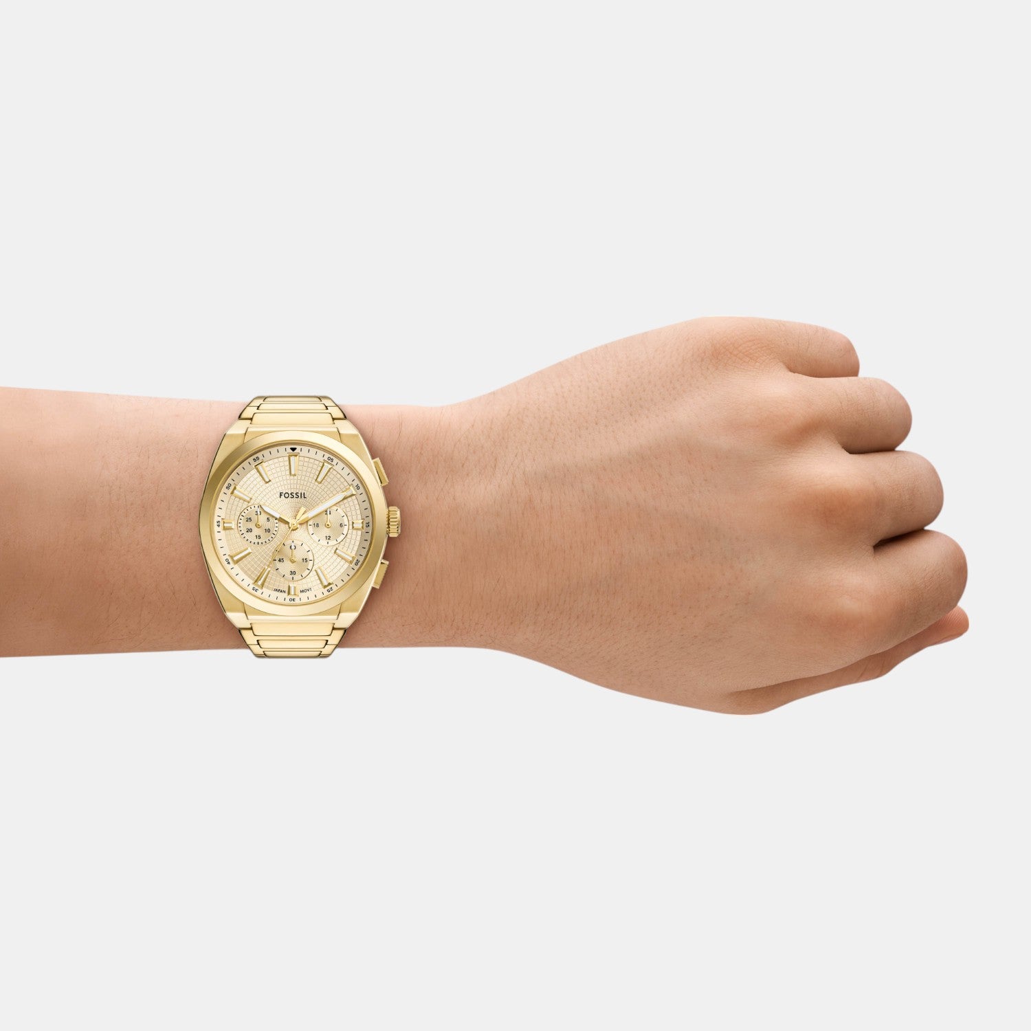 Men Quartz Gold Dial Chronograph Stainless Steel Watch FS6119