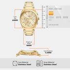 Men Quartz Gold Dial Chronograph Stainless Steel Watch FS6119