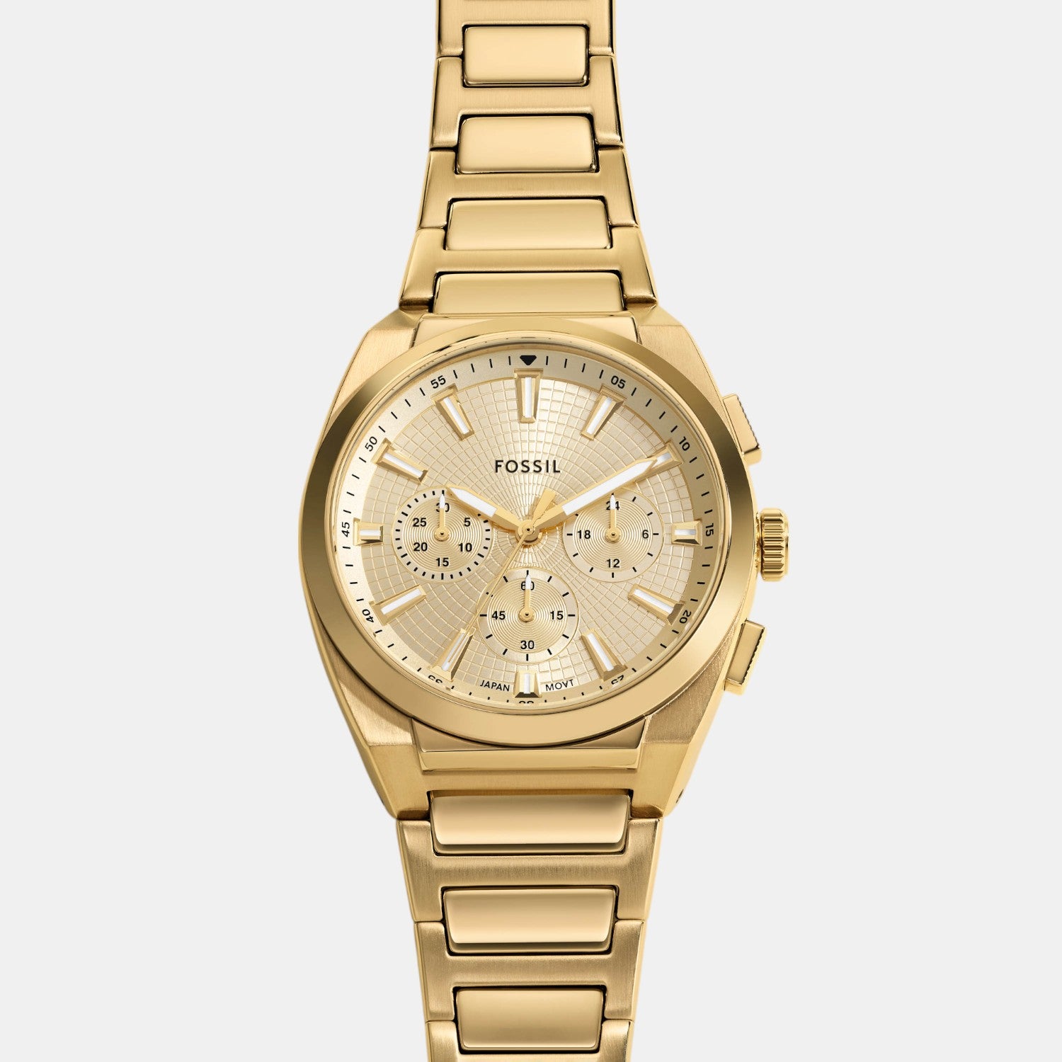 Men Quartz Gold Dial Chronograph Stainless Steel Watch FS6119