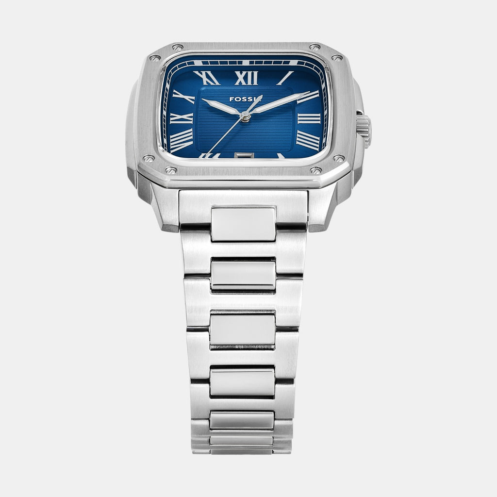 Men Quartz Blue Dial Analog Stainless Steel Watch FS6121