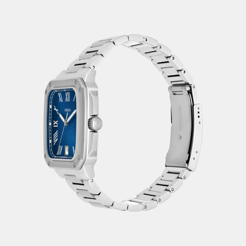 Men Quartz Blue Dial Analog Stainless Steel Watch FS6121