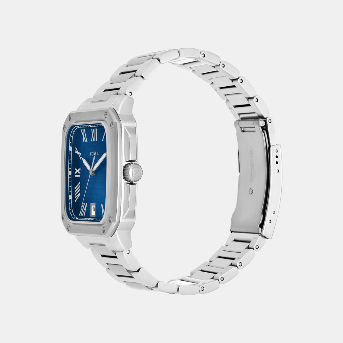 Crosby Men Quartz Blue Dial Analog Stainless Steel Watch FS6121