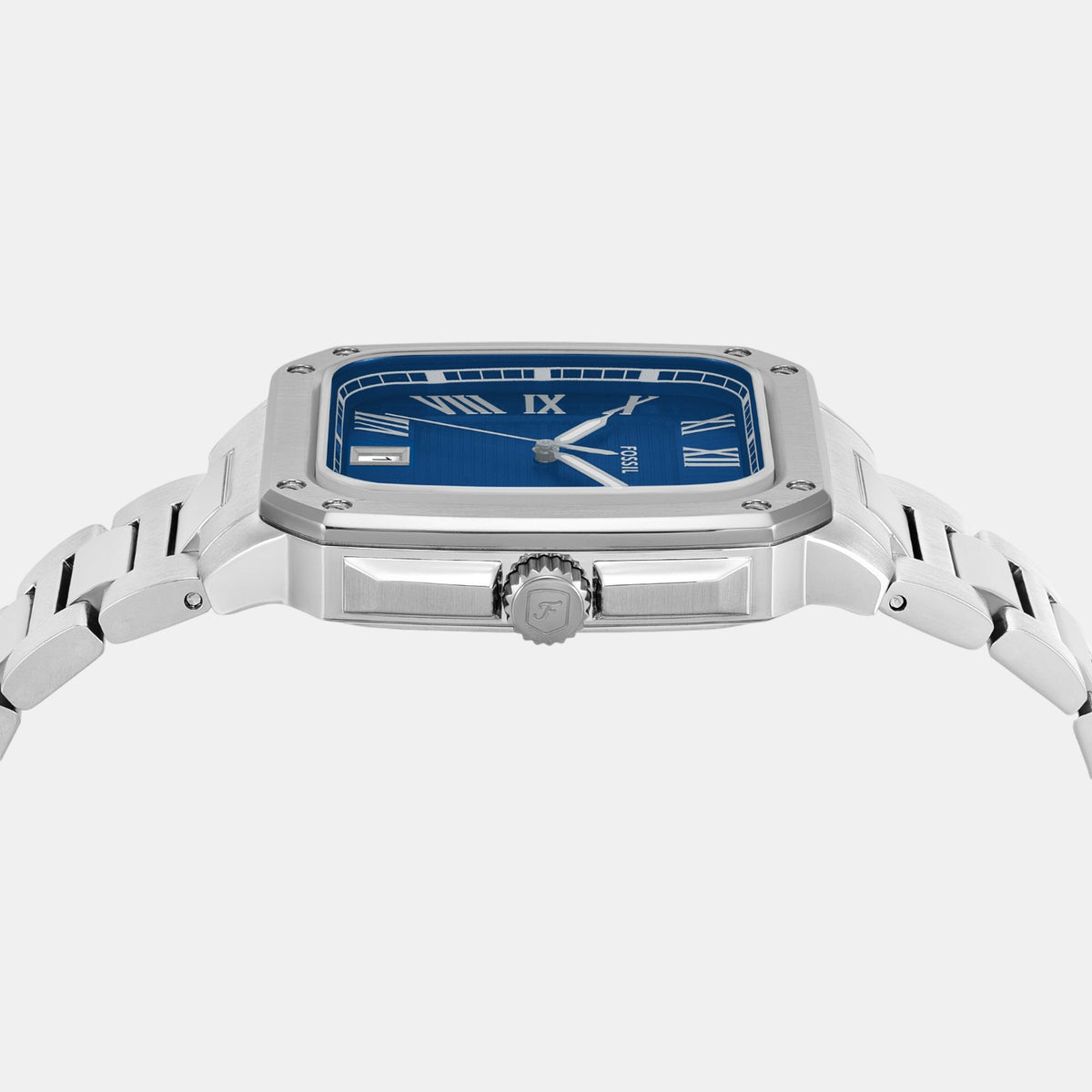 Crosby Men Quartz Blue Dial Analog Stainless Steel Watch FS6121