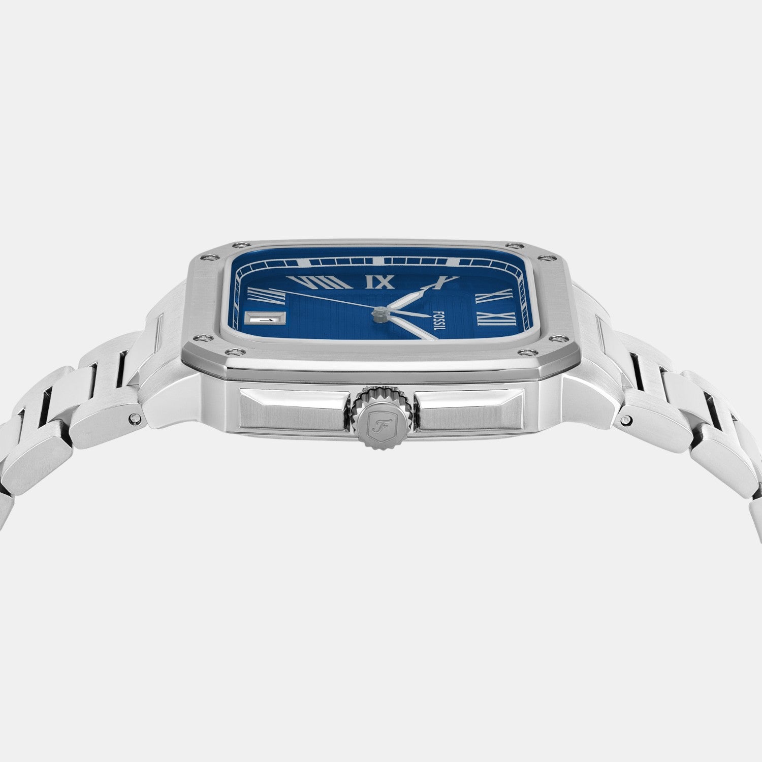 Men Quartz Blue Dial Analog Stainless Steel Watch FS6121