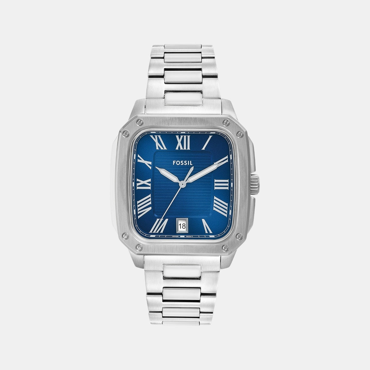 Crosby Men Quartz Blue Dial Analog Stainless Steel Watch FS6121