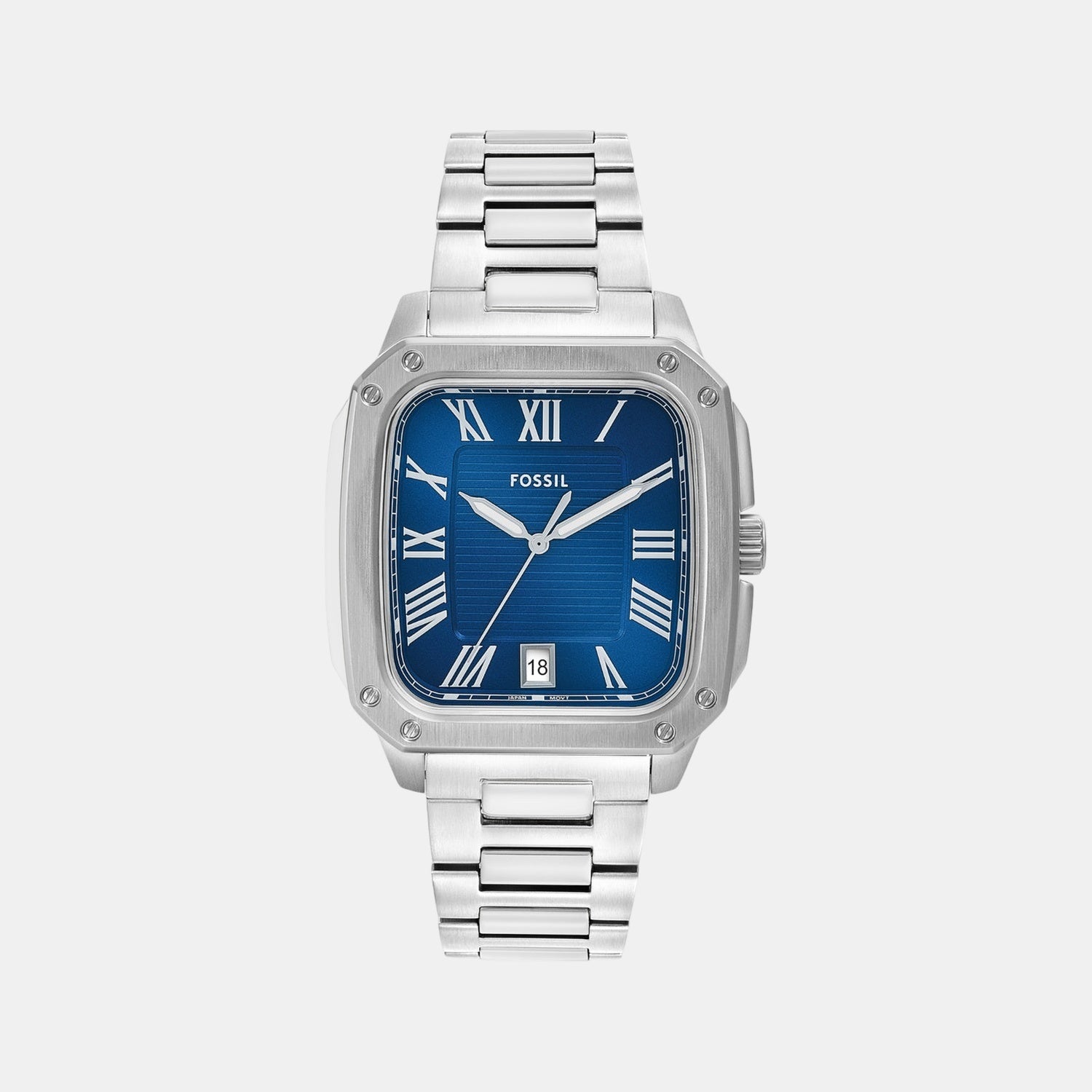 Men Quartz Blue Dial Analog Stainless Steel Watch FS6121