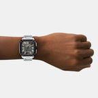 Men Quartz Grey Dial Analog Stainless Steel Watch FS6122