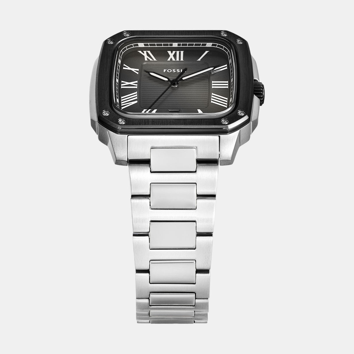 Crosby Men Quartz Grey Dial Analog Stainless Steel Watch FS6122