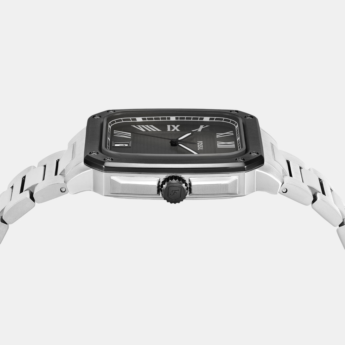 Crosby Men Quartz Grey Dial Analog Stainless Steel Watch FS6122