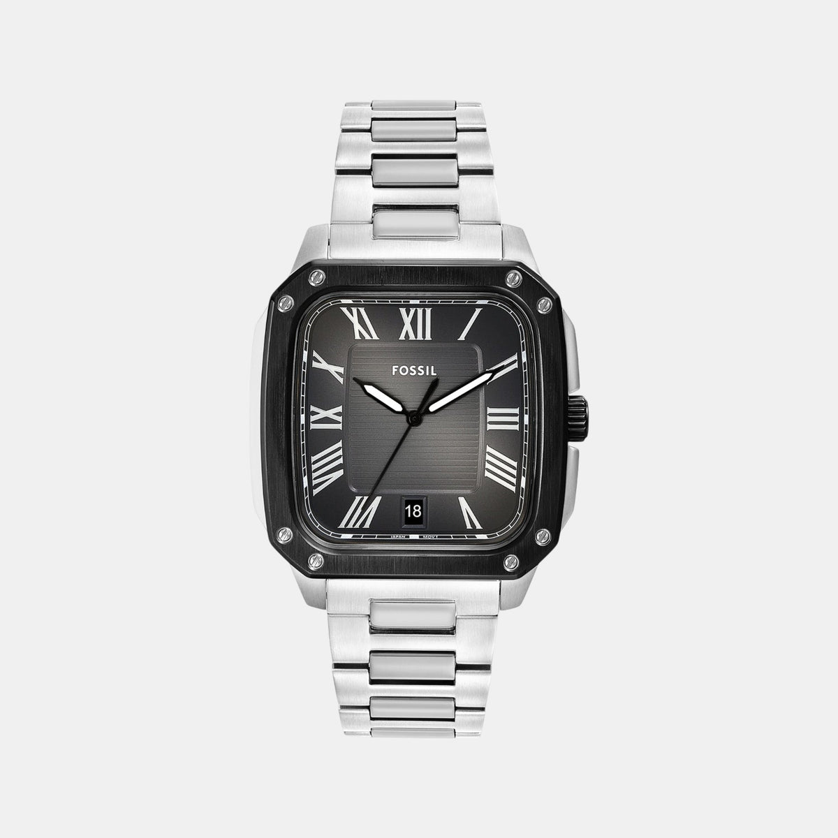 Crosby Men Quartz Grey Dial Analog Stainless Steel Watch FS6122