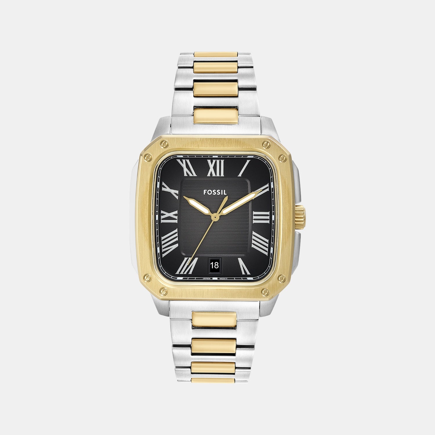 Men Quartz Black Dial Analog Stainless Steel Watch FS6123