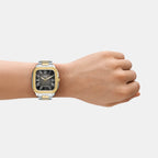 Men Quartz Black Dial Analog Stainless Steel Watch FS6123