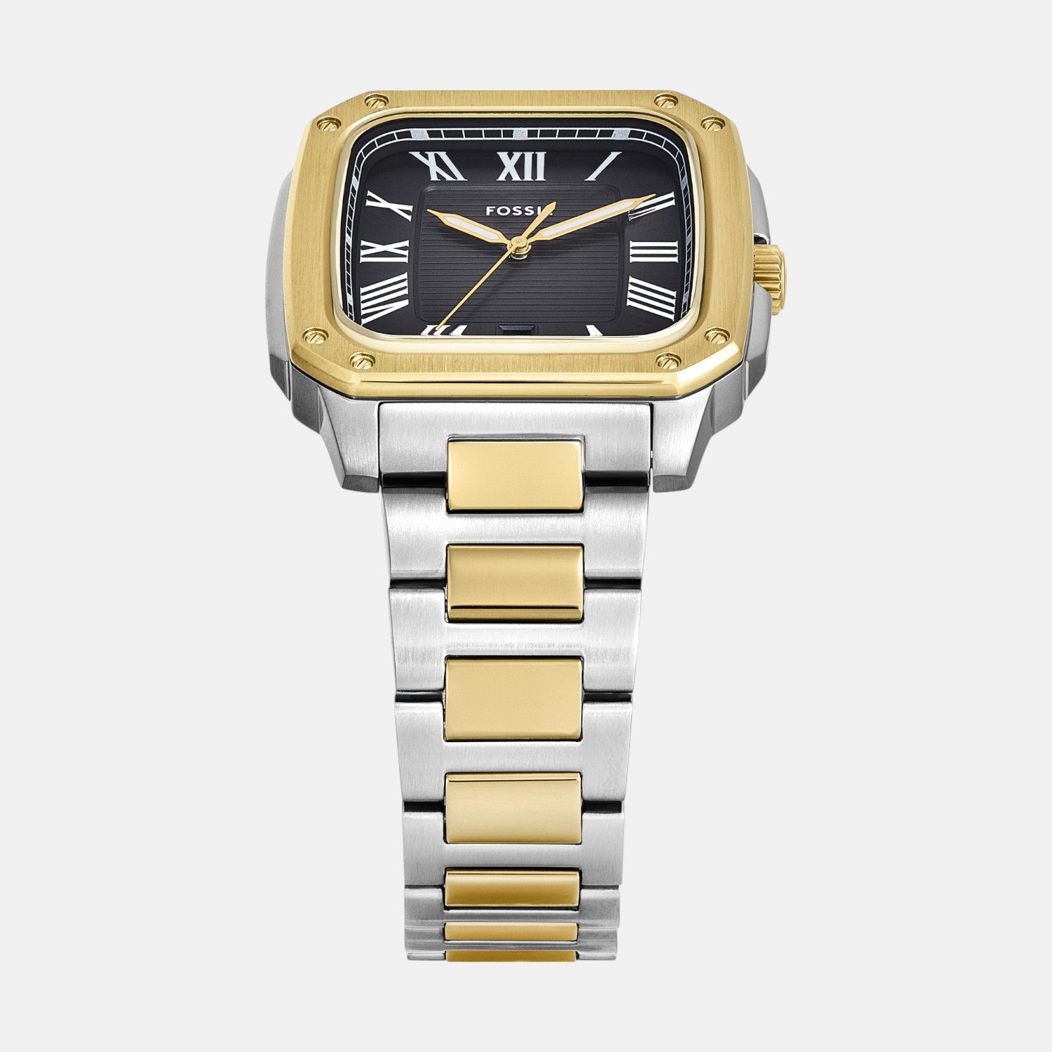 Men Quartz Black Dial Analog Stainless Steel Watch FS6123