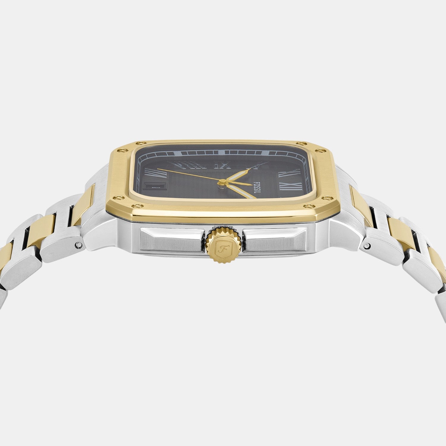 Men Quartz Black Dial Analog Stainless Steel Watch FS6123