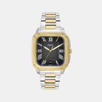 Men Quartz Black Dial Analog Stainless Steel Watch FS6123