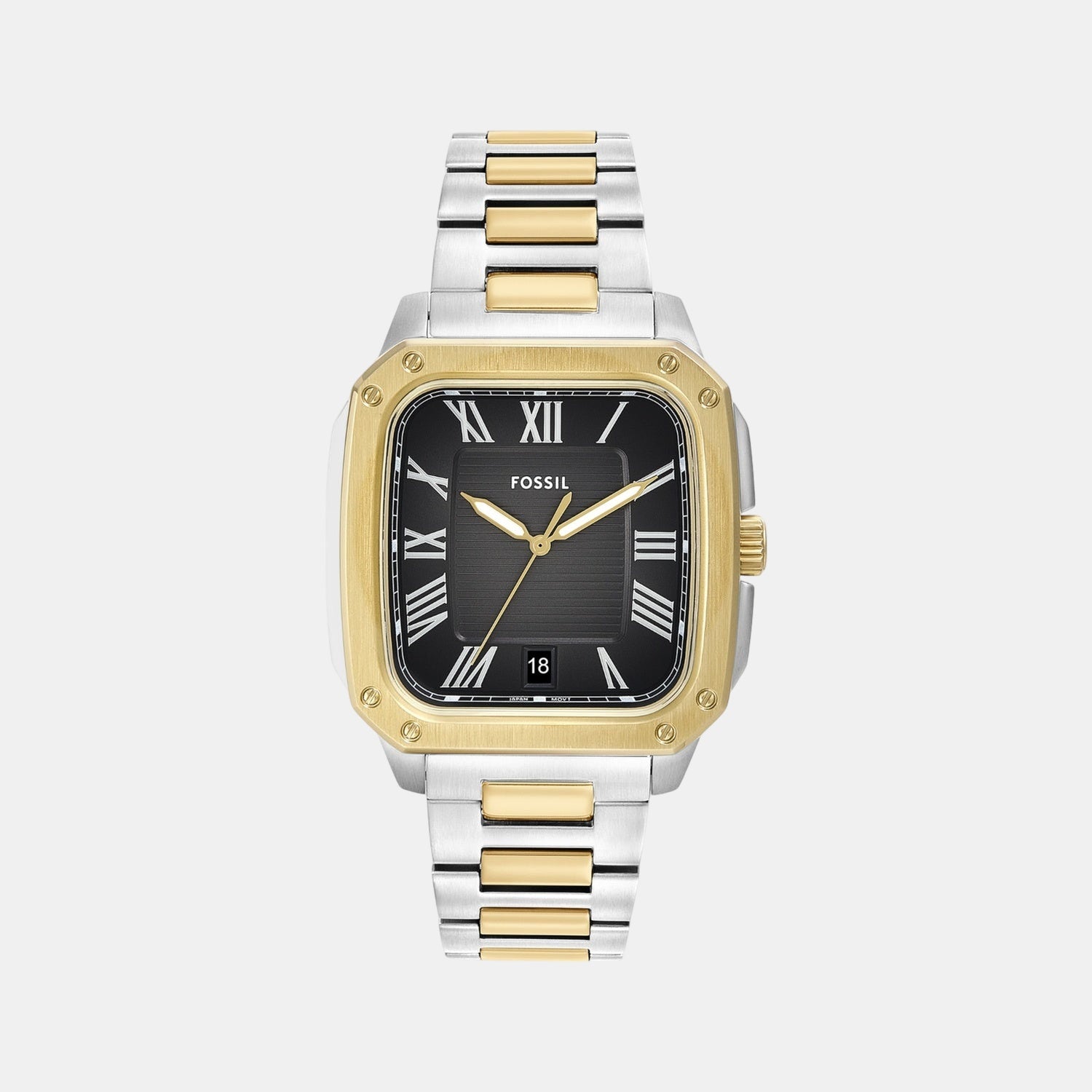 Men Quartz Black Dial Analog Stainless Steel Watch FS6123