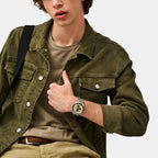 Autocross Men Quartz Gold Dial Chronograph Stainless Steel Watch FS6126