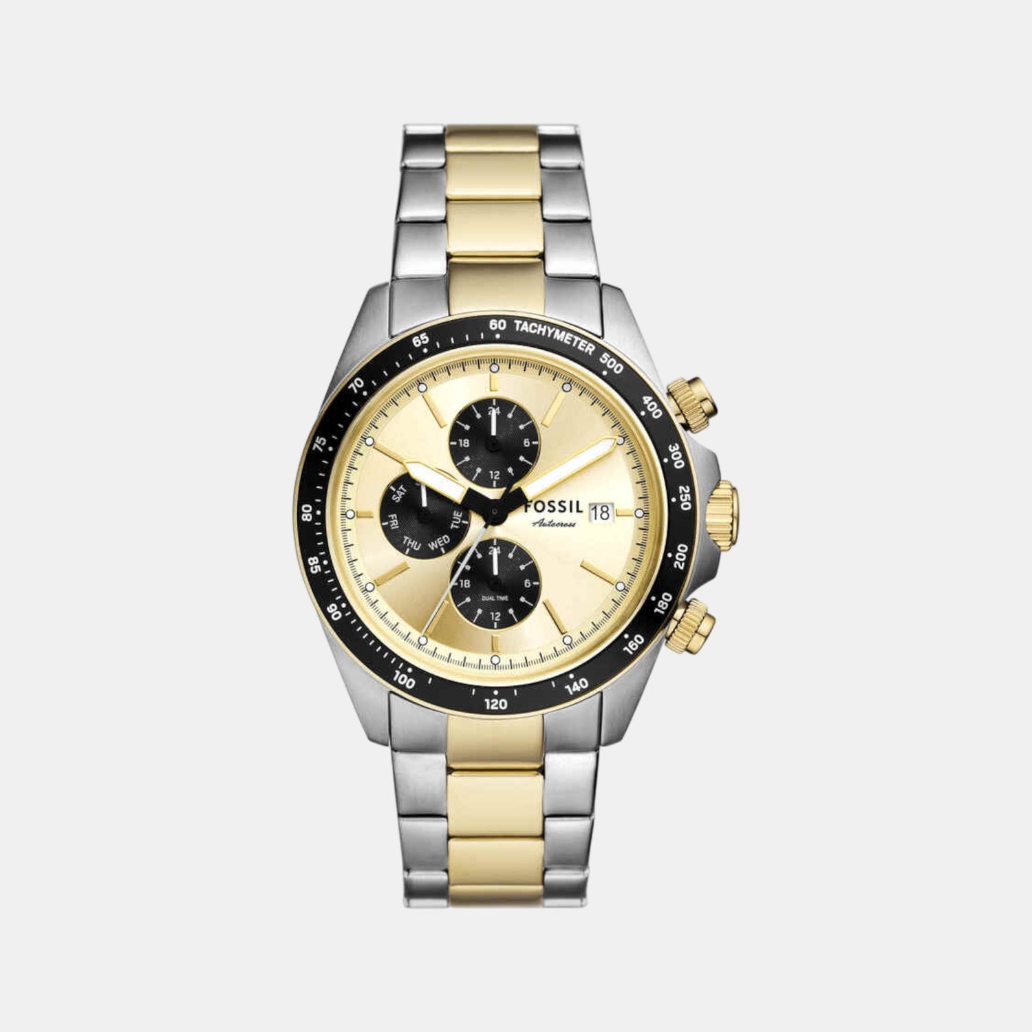 Autocross Men Quartz Gold Dial Chronograph Stainless Steel Watch FS6126