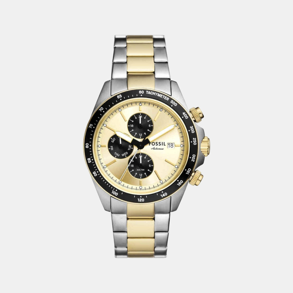 Autocross Men Quartz Gold Dial Chronograph Stainless Steel Watch FS6126